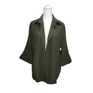 Aimage Olive Green Beach Cover Up Tunic Cardigan Boho Minimalist Small New